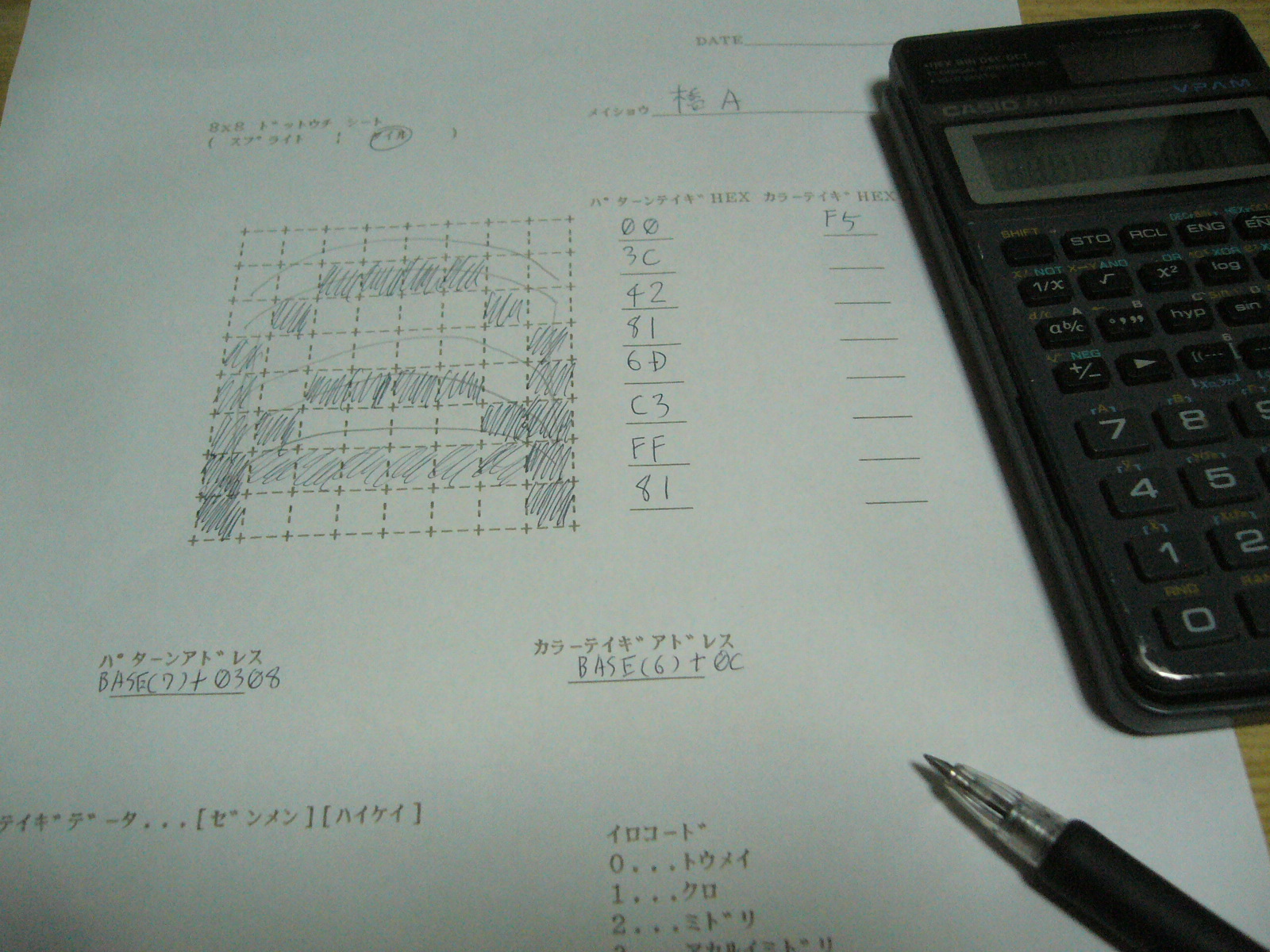 編集用シートでの作業